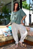 Izi Cheesecloth Button Tee Khaki